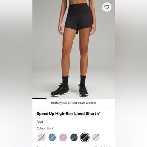 lululemon Speed Up Shorts 4 inch